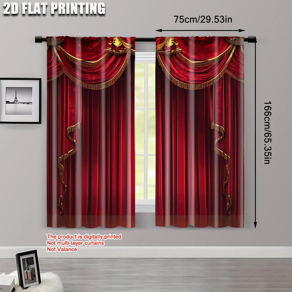 Rideaux occultants rouges - lot 2, lavables, tendance déco