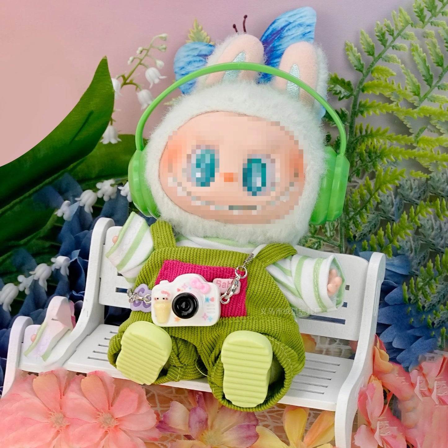 Tenue Poupée 10cm – Salopette Denim + Chemise, Ensemble Mignon