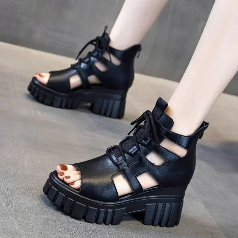 Women's Roman sandals with wedge heels, thin, breathable, summer.