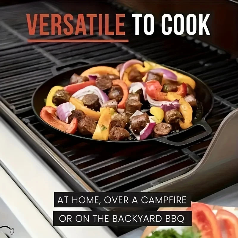 Nouveau poêle à frire en fonte antiadhésive, léger et polyvalent, idéal pour cuisinière et cuisine en plein air