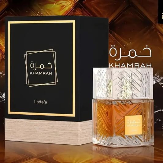 Lattafa Khamrah Eau de Parfum 100 ml – Vanille, Épices & Ambre, Unisexe .