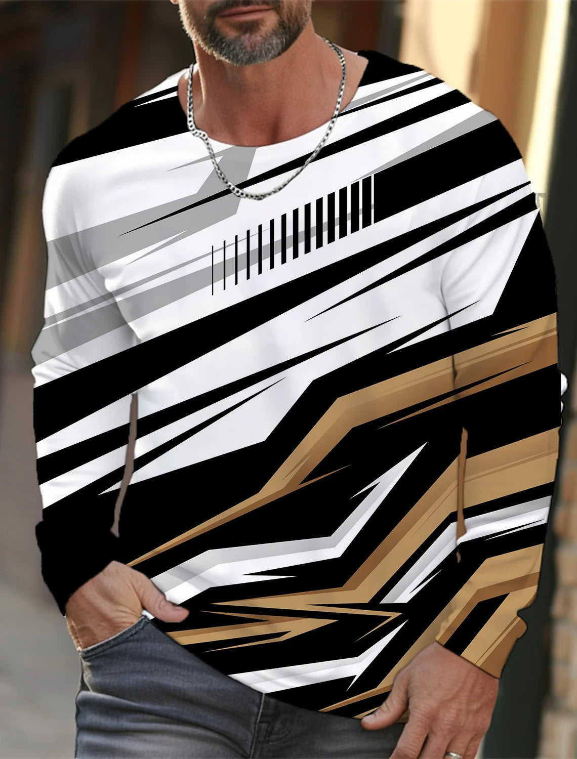 Men's round neck T-shirt, 3D printing, high definition