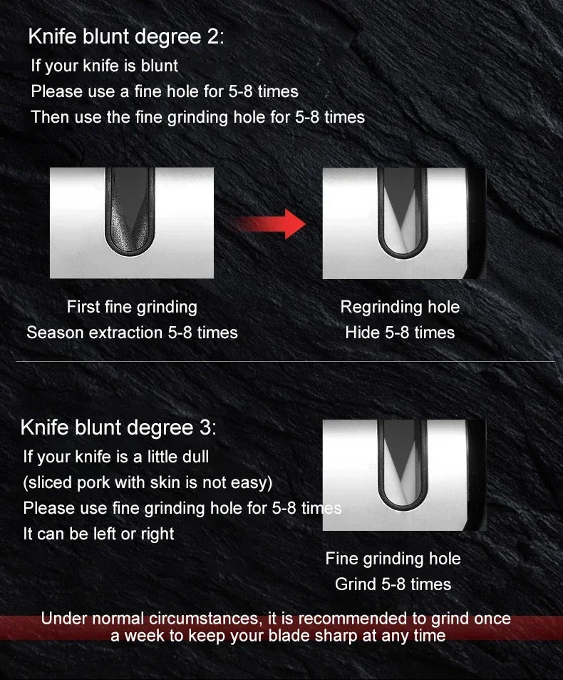 Affûteur manuel professionnel 3 étapes – carbure de tungstène & diamant, style japonais, couteaux/ciseaux de cuisine