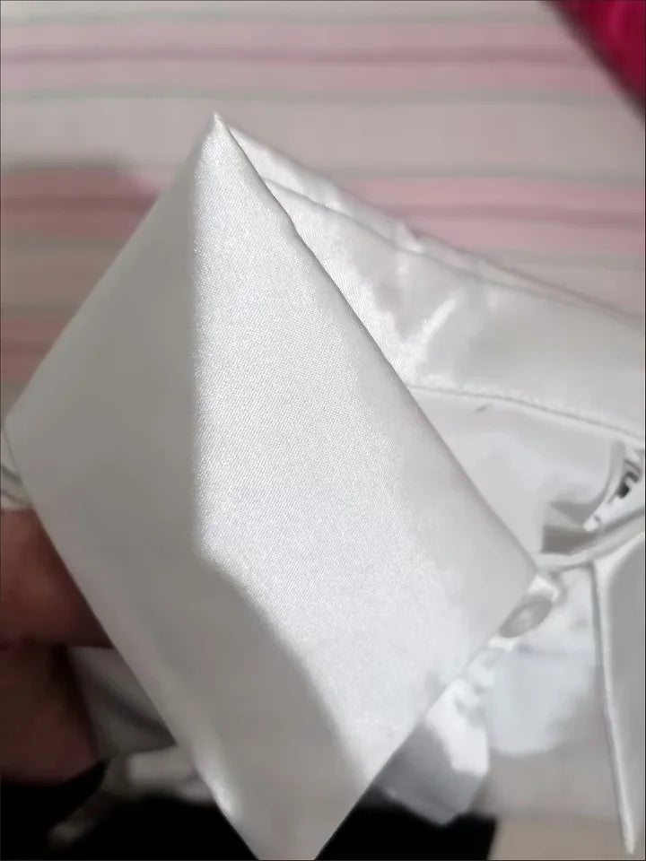 Chemise femme en satin – manches longues, vintage élégante, bureau & décontractée (été/automne)