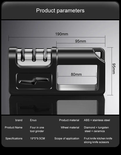 Affûteur manuel professionnel 3 étapes – carbure de tungstène & diamant, style japonais, couteaux/ciseaux de cuisine