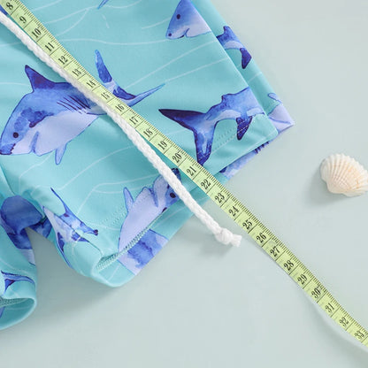 Maillot de bain pour petits garçons de 1 à 4 ans, short imprimé dinosaure/requin