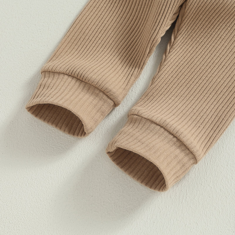 Ensemble bébé garçon automne – barboteuse rayée manches longues + pantalon