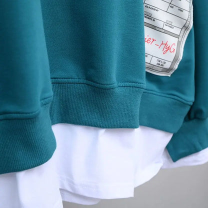 T-shirt femme noir ample graphique, style Kpop, streetwear élégant anime .