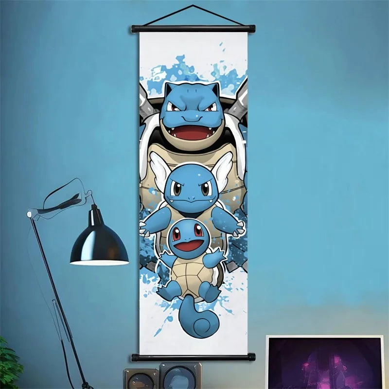 Pokémon Squirtle, Wartortle, Blastoise – Scènes dynamiques, impressions vives, détails audacieux – Pour fans de type Eau Power