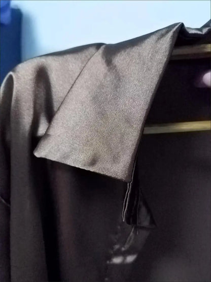 Chemise femme en satin – manches longues, vintage élégante, bureau & décontractée (été/automne)