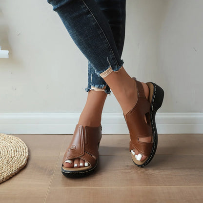Sandales compensées d'été pour femmes, orthopédiques confortables, grande taille