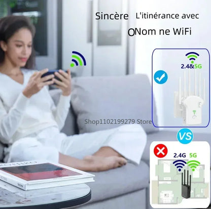 Répéteur WiFi double bande AC1200 5G haute puissance