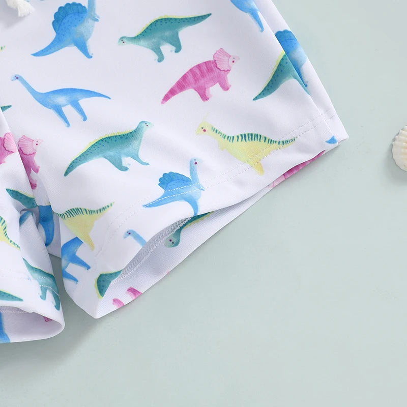 Maillot de bain pour petits garçons de 1 à 4 ans, short imprimé dinosaure/requin