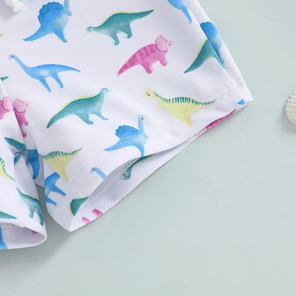 Maillot de bain pour petits garçons de 1 à 4 ans, short imprimé dinosaure/requin