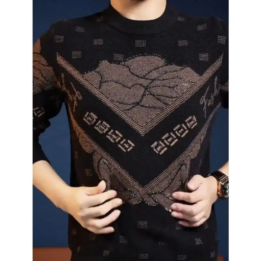 Vêtement homme automne-hiver, pull velours haut de gamme