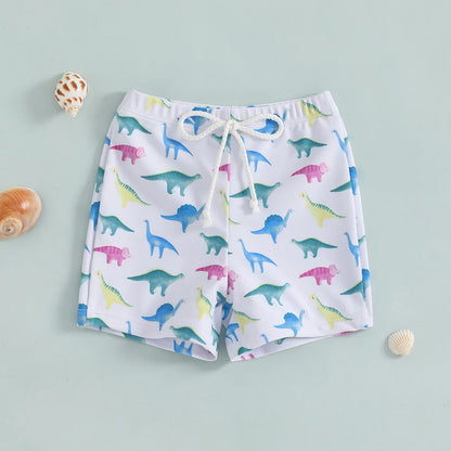 Maillot de bain pour petits garçons de 1 à 4 ans, short imprimé dinosaure/requin