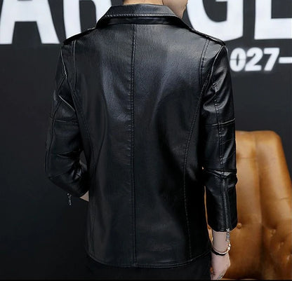 Blazer homme slim fit en cuir, style coréen, simple boutonnage, décontracté luxe .