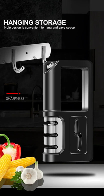 Affûteur manuel professionnel 3 étapes – carbure de tungstène & diamant, style japonais, couteaux/ciseaux de cuisine