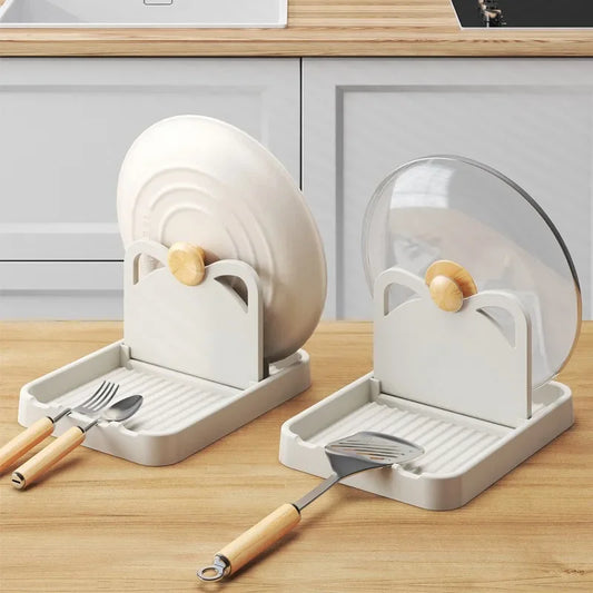 Support de Rangement Multifonctionnel pour Couvercle de Casserole – Organisateur de Cuisine Compact et Durable, Support d'Ustensiles et Cuillères Peu Encombrant