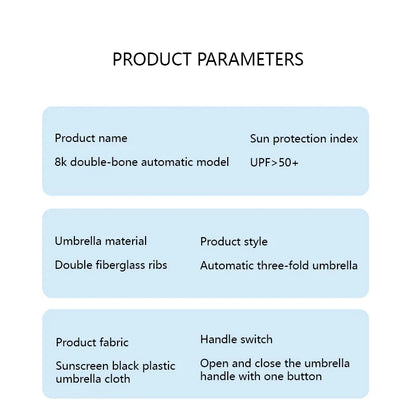 Parapluie Xiaomi Pliant Automatique 24 Arceaux, Double Ossature, SPF 50, Résistant Pluie & Vent .
