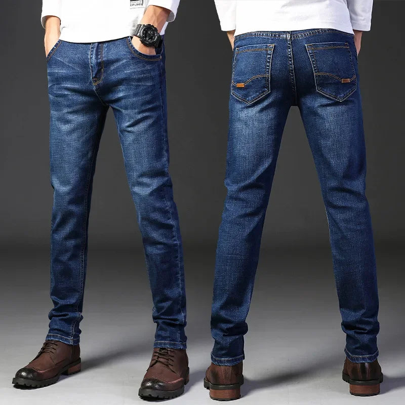 Jean homme – Classique, printemps/automne, style cowboy, ample, droit, confortable et durable