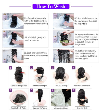 Perruque Cheveux Humains Afro Bouclée, HD, Sans Colle, Haute Densité .