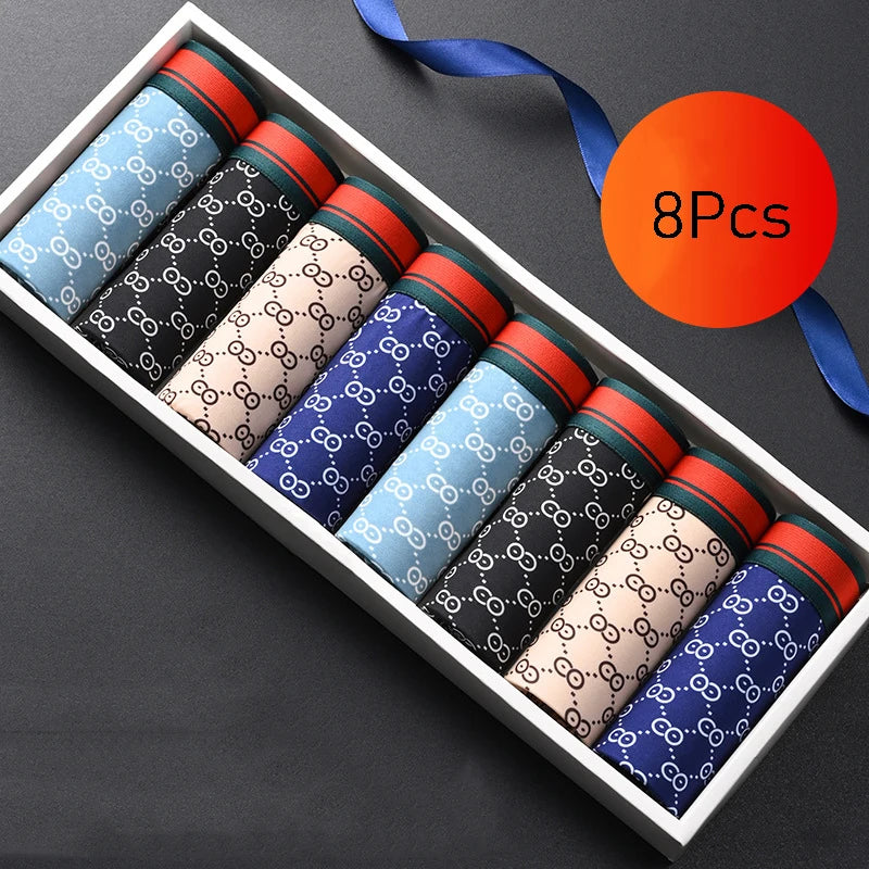 lot boxers homme sexy imprimés grande taille respirants 8 pieces .