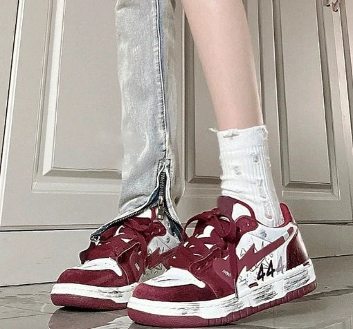 Baskets couple résine mandarine, couleurs dopamine, tendance casual