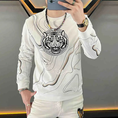 Pull Léger Homme – Col Rond, Manches Longues, Haut de Base Style Américain, Luxe décontracté, Nouveau Design