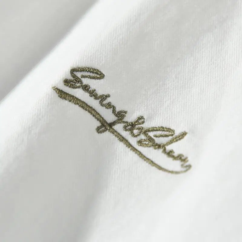 Lidou Chemise de travail homme manches longues, légère, brodée, printemps-été