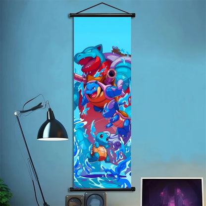 Pokémon Squirtle, Wartortle, Blastoise – Scènes dynamiques, impressions vives, détails audacieux – Pour fans de type Eau Power