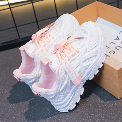 Baskets de sport pour filles, chaussures décontractées pour enfants de 6 à 12 ans, plateforme en maille, baskets de Tennis de styliste,