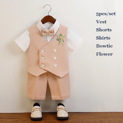 Ensemble cérémonie garçon, robe et noeud papillon ;