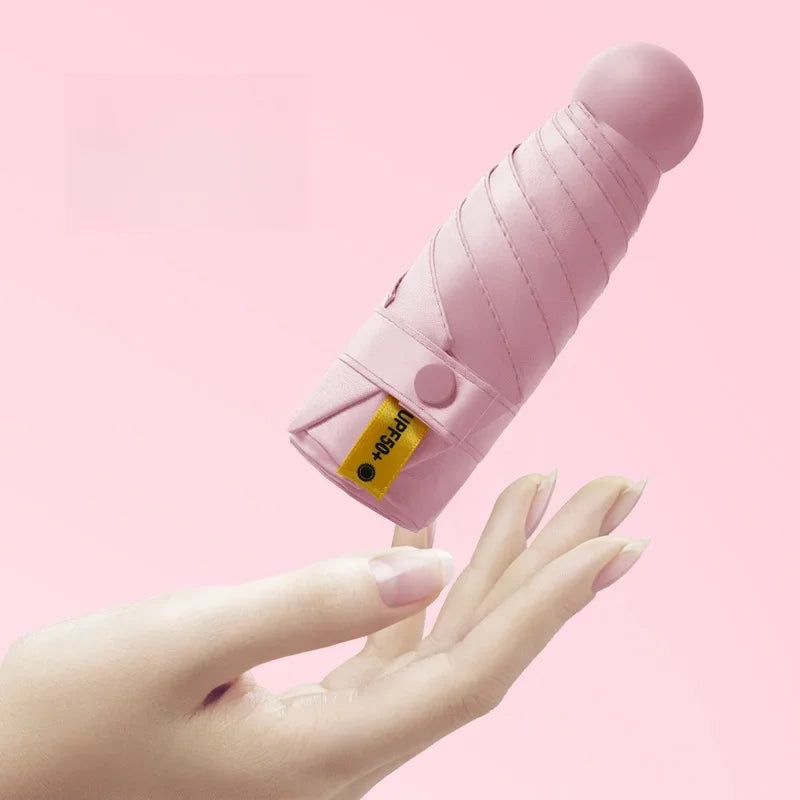 Mini Parasol de Protection Solaire UV Compact – Parapluie de Poche Ultra Léger, Idéal pour Jours Ensoleillés, Cadeau Capsule de Voyage