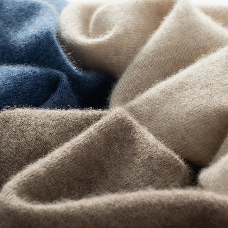 Pull Homme Décontracté Laine Col Semi-Haut