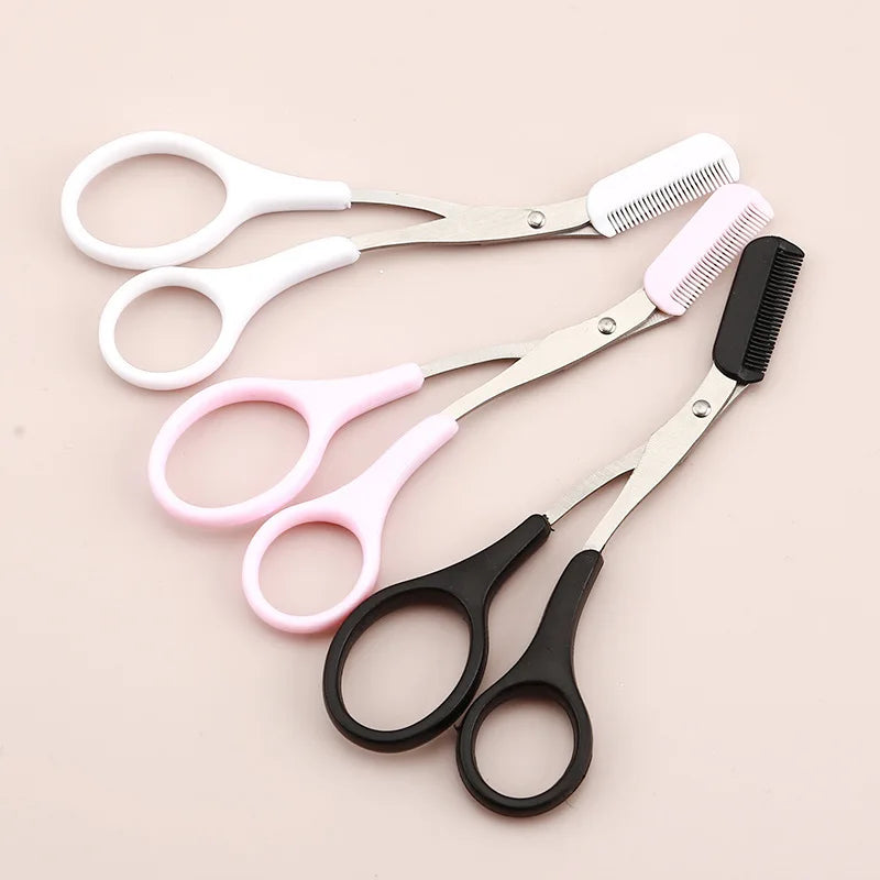 Ciseaux à sourcils inox avec peigne, outils d'épilation beauté .