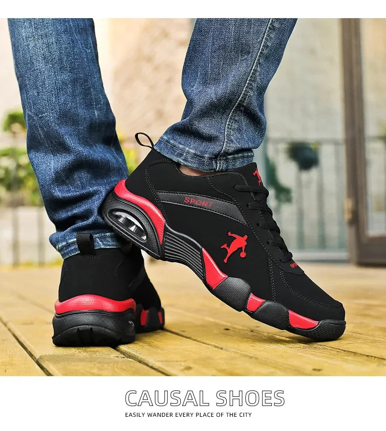 Baskets running homme cuir & maille, confort, extérieur, jogging .