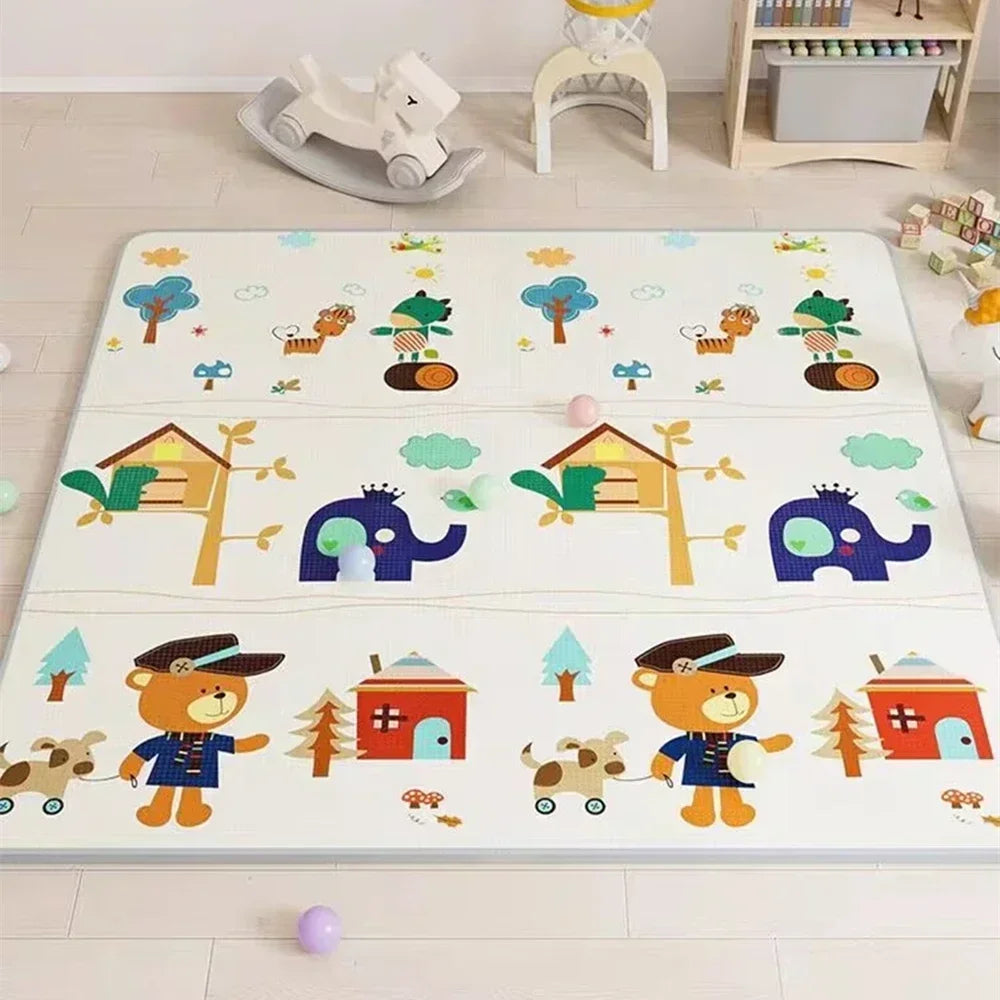 Tapis de jeu bébé 1 cm épaisseur – Mousse EPE non toxique – Tapis pliable sécurisé pour rampe, gym et activités – Tapis enfant confortable et durable