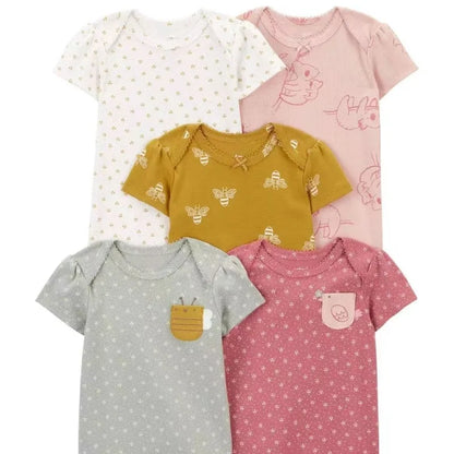 Combinaison bébé été coton, 5 pièces, dessins animés