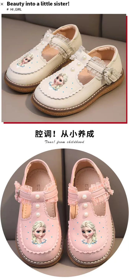 Chaussures fille Disney cuir souple printemps, princesse, semelle antidérapante, style Lolita.