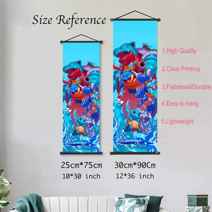 Pokémon Squirtle, Wartortle, Blastoise – Scènes dynamiques, impressions vives, détails audacieux – Pour fans de type Eau Power