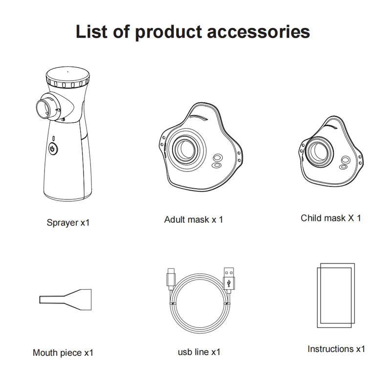 Nébuliseur médical silencieux portable à mailles, mini inhalateur enfant .