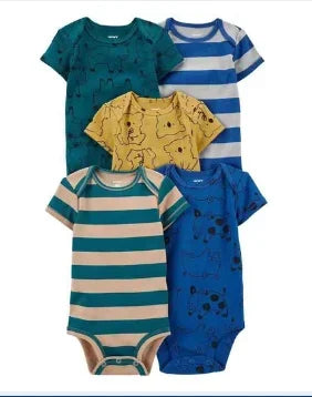 Combinaison bébé été coton, 5 pièces, dessins animés