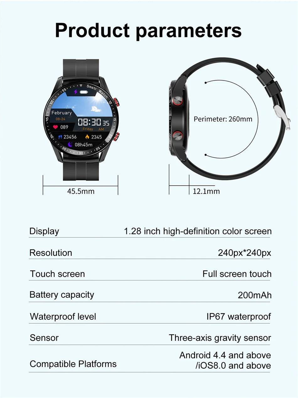 Montre connectée en bois résistante à l'eau .