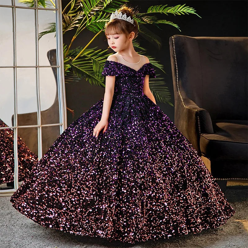 Robe cérémonie fille tulle bouffant fleurs chic