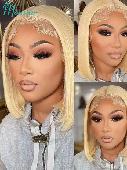 Perruque Bob 613 HD – Cheveux humains, dentelle frontale 13x4/13x6, droite .