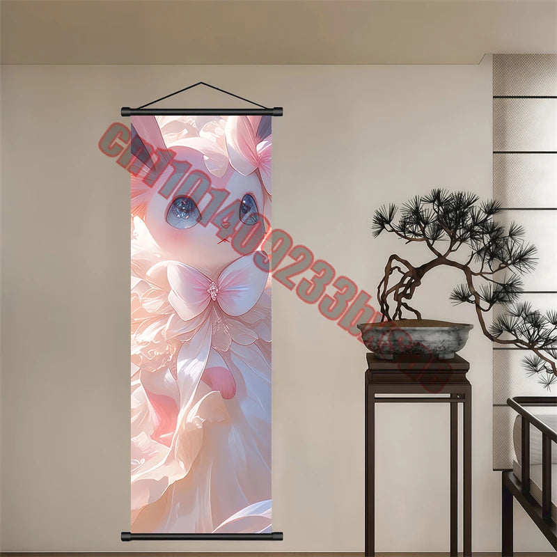 Peinture artistique Pokémon classique japonais – Pikachu, Gengar, Mewtwo – Décoration murale chambre à coucher haute qualité