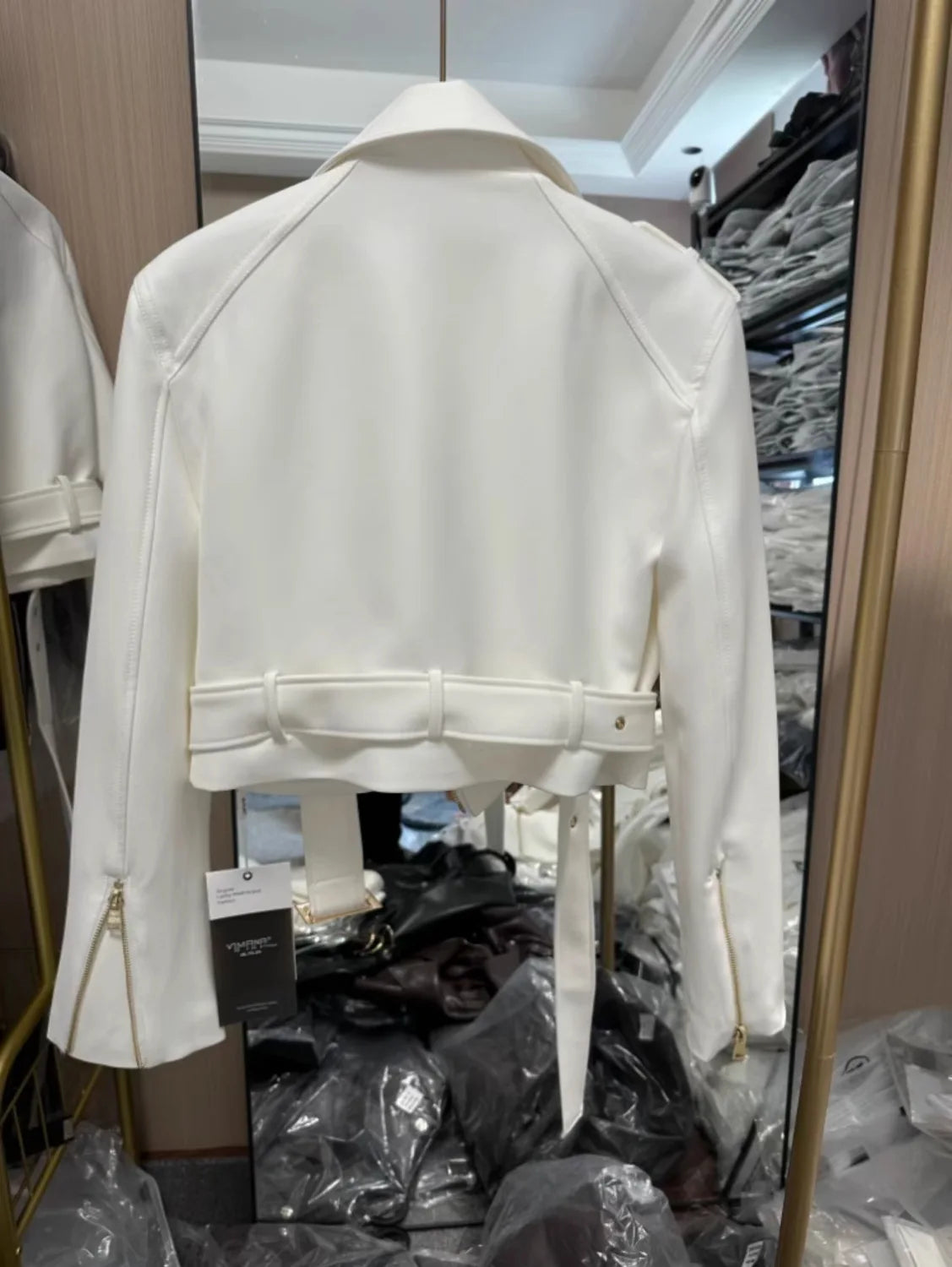 Veste tendance femme, moto manches longues, style printemps-automne