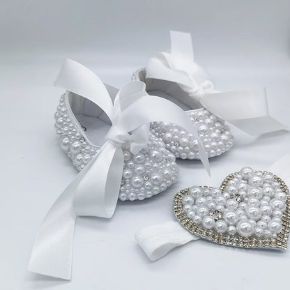 Chaussures Bébé Fille Brillantes, Cœur, Cadeau Naissance/Baptême .