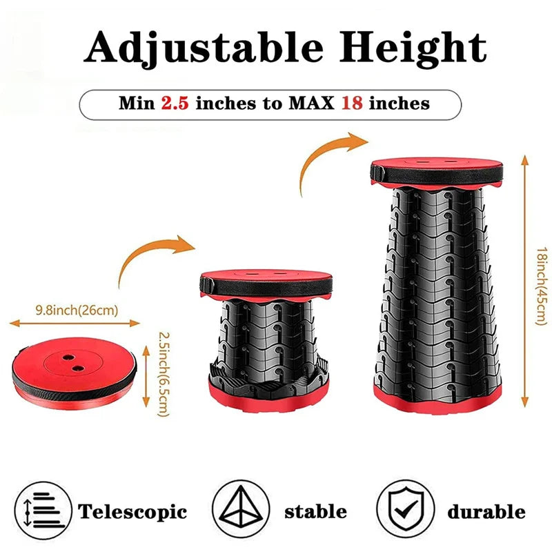Tabouret télescopique pliable portable, chaise légère de camping avec sac .